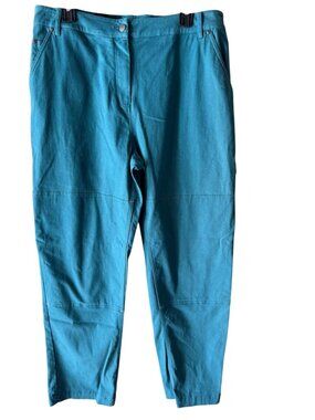 Wildfang Womens Cinch Buckle Ankle Carpenter Style Jeans Size L Green Utility